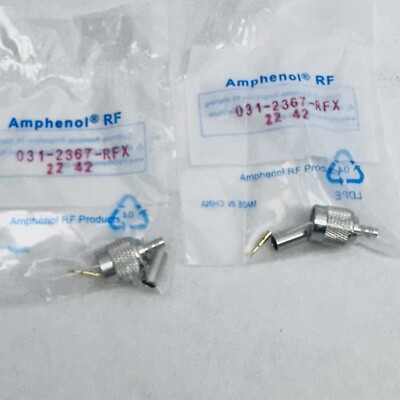 (LOT OF 2) AMPHENOL RF 031-2367-RFX TNC MALE DUAL CRIMP CONNECTOR