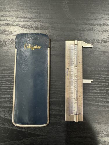 Vintage CALIPUTER Combination Caliper Slide Rule and Depth Gauge Original Sleeve - Picture 1 of 13
