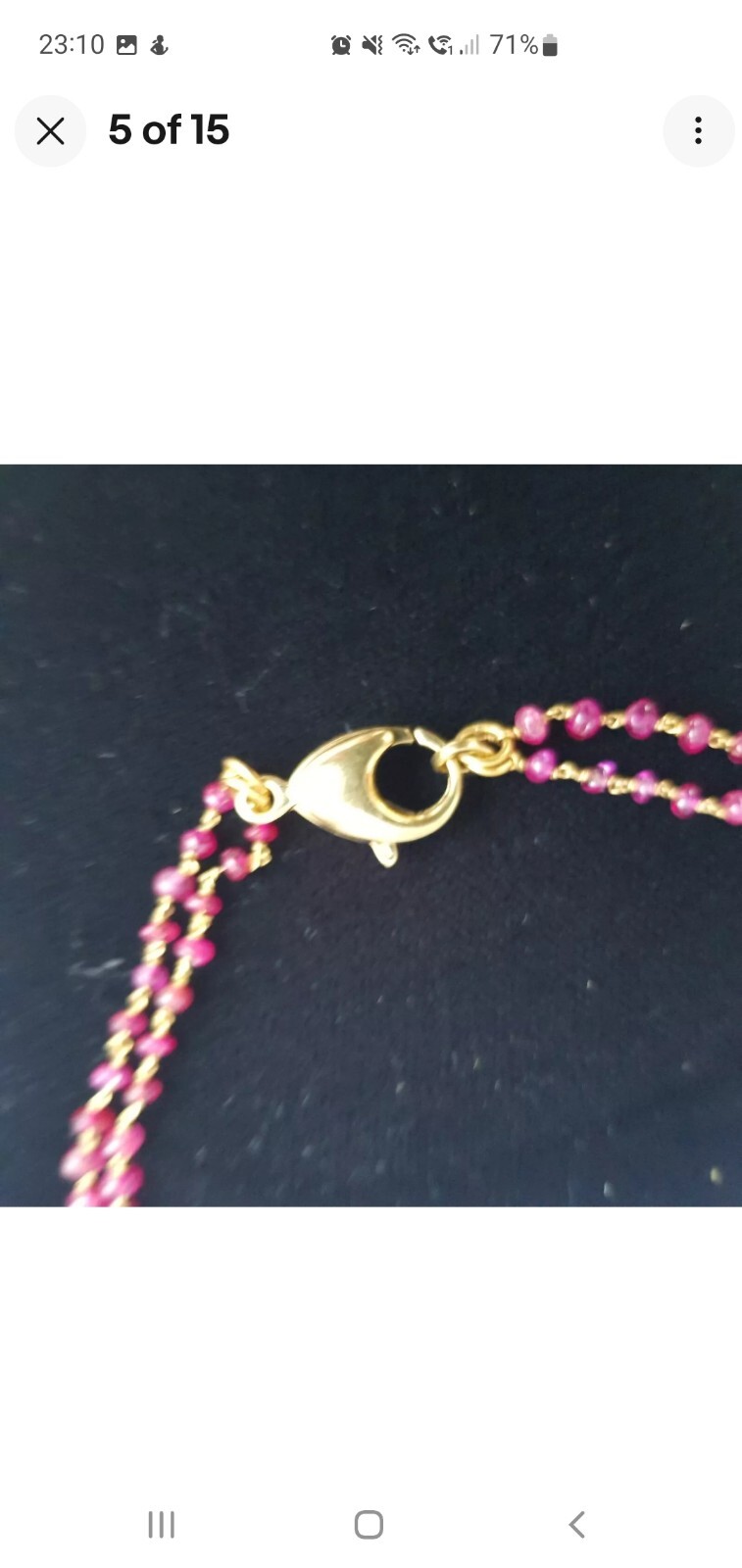 18ct Solid Gold Necklace With Natural Ruby Heavy … - image 11