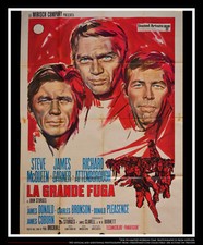 THE GREAT ESCAPE 🎬 Steve Mc Queen Italian 4SH Vintage Movie Poster Original
