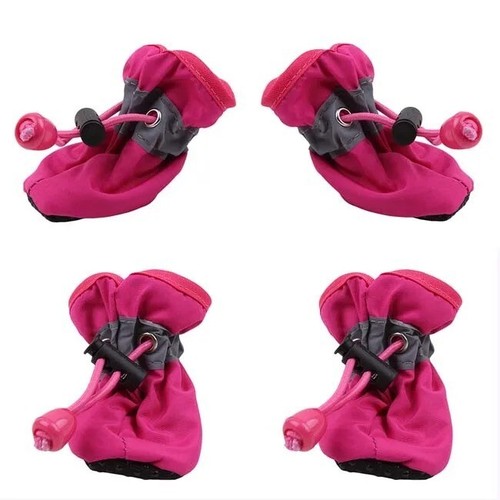 Nuevo 4 Piezas Mascota Perro Zapatos Antideslizantes Lluvia Nieve Bota Gruesa Cálida para Gatos Pequeños Perros P - Imagen 14 de 16