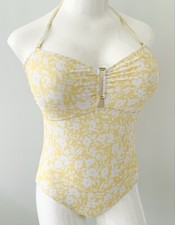 Peacocks Yellow Floral Swimsuit UK 18