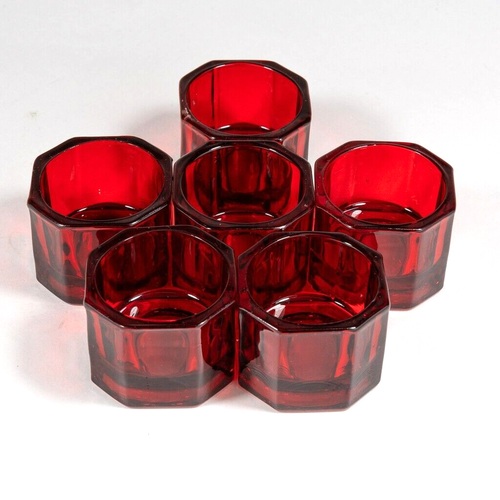 Pier One Ruby Red Glass Tealight Holders & Noel tealights, Set of 6 eBay