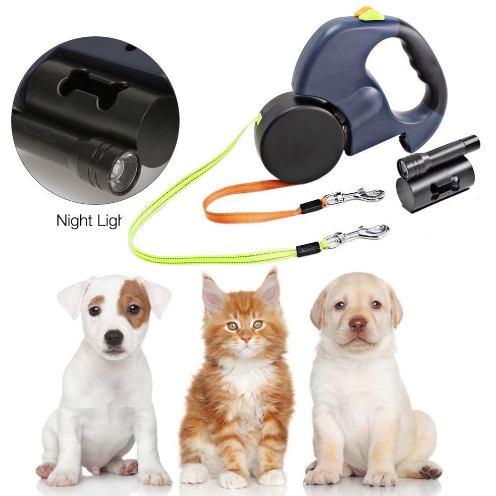 Double Retractable Dog Lead 3M Double leash for two dog Flexible