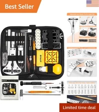 155-Piece Professional Watch Repair Kit with Case Opener & Spring Bar Tools