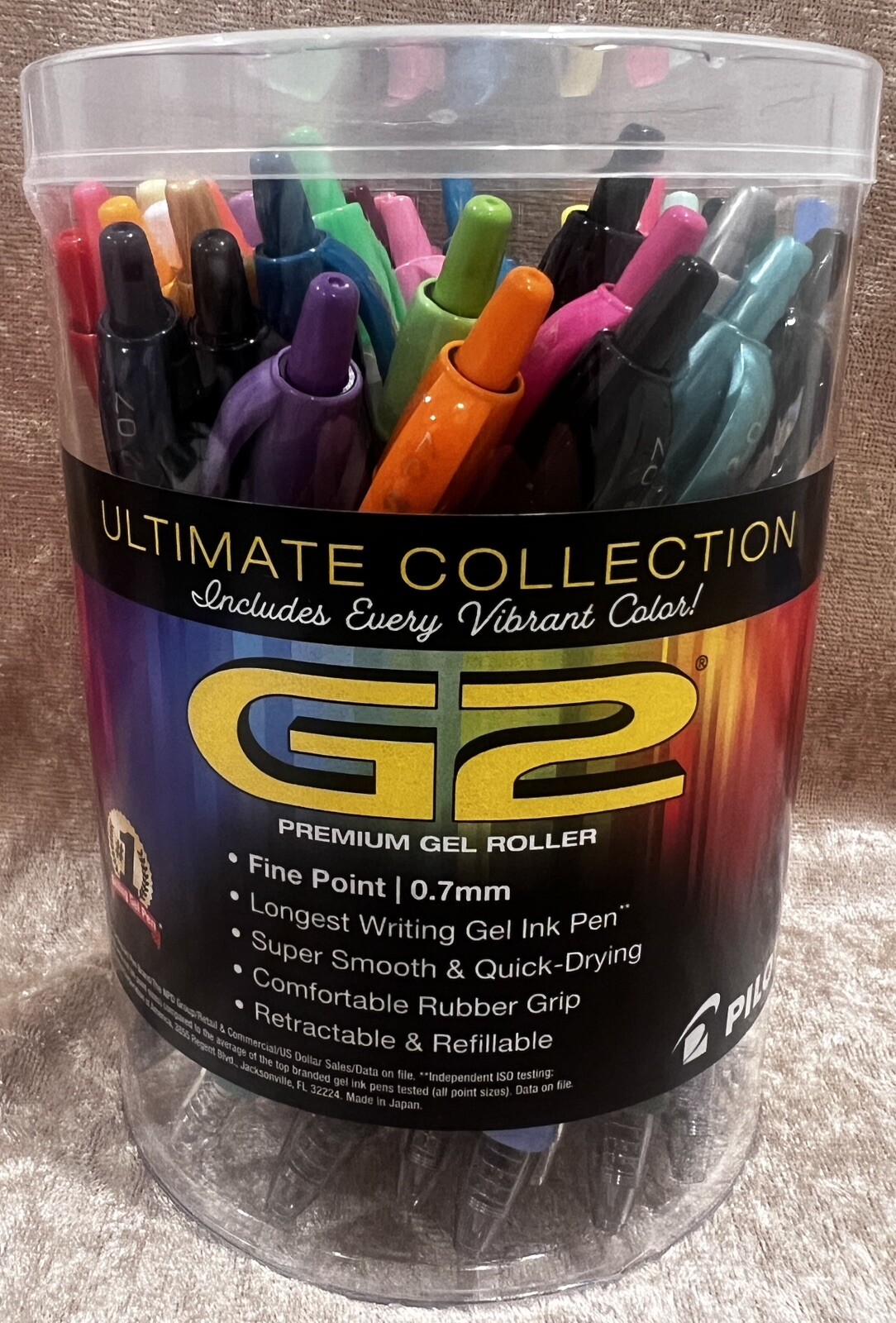 Pilot G2 Premium Gel Roller Pens Fine Point 0.7mm Assorted Colors Tube Of 36