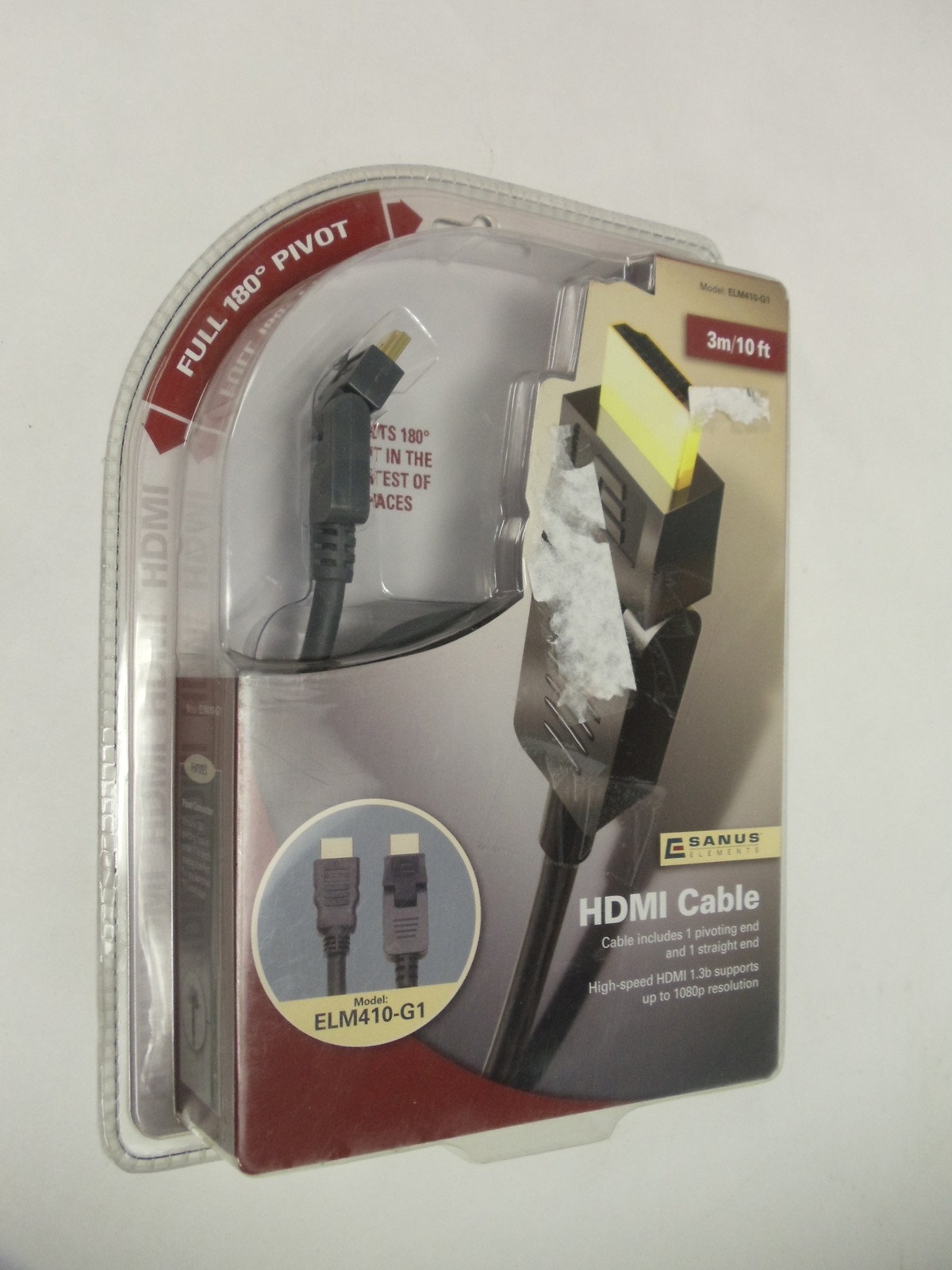 10ft Sansus Elements One HDMI Cable with 180° Pivoting End - Model ELM410 G1-image