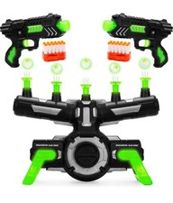 Glow-In-The-Dark Floating Target  Blaster Set 24 Darts 20 Targets 2 Guns