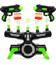Glow-In-The-Dark Floating Target & Blaster Set 24 Darts 20 Targets 2 Guns
