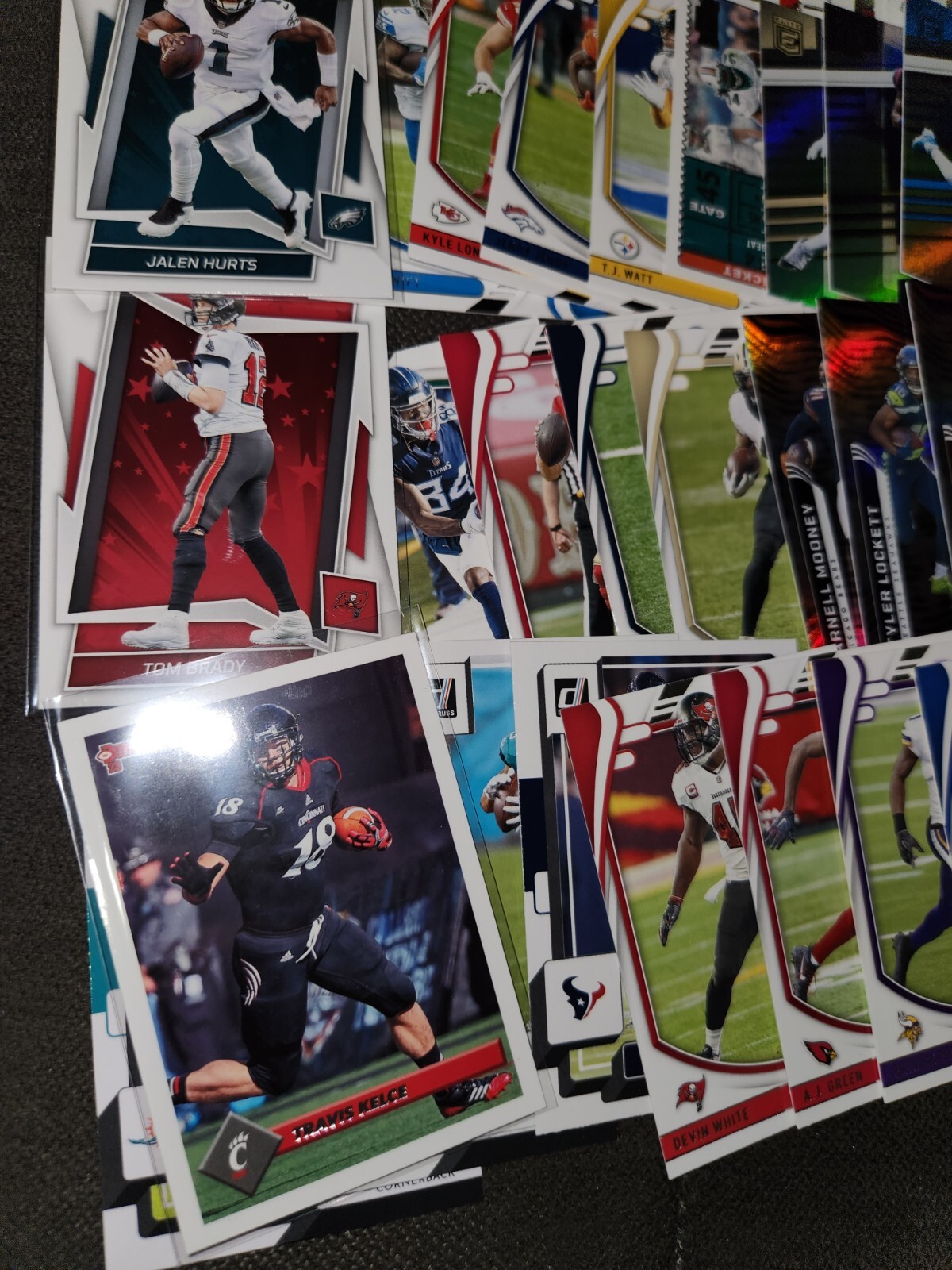 Football Card Lot 200 NFL Rookies & Stars Cards Brady Kelce Hurts Tebow