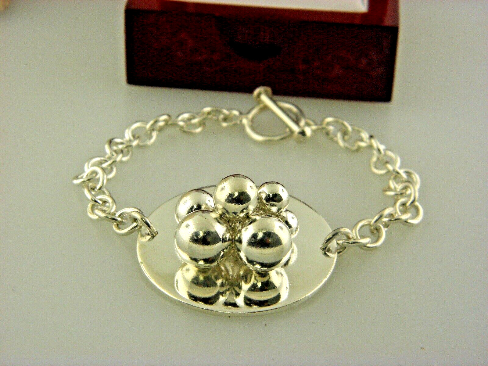 STERLING SILVER STATEMENT CIRCLE BEAD CENTER LINK… - image 8