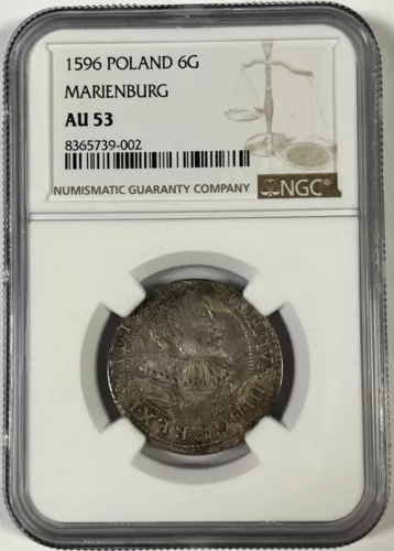 1596 Poland 6G Marienburg NGC AU 53