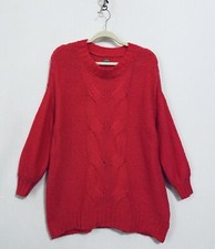 Aerie Slouchy Sweater Womens Size XS Pink Happy Place Cable Knit Oversized Boho