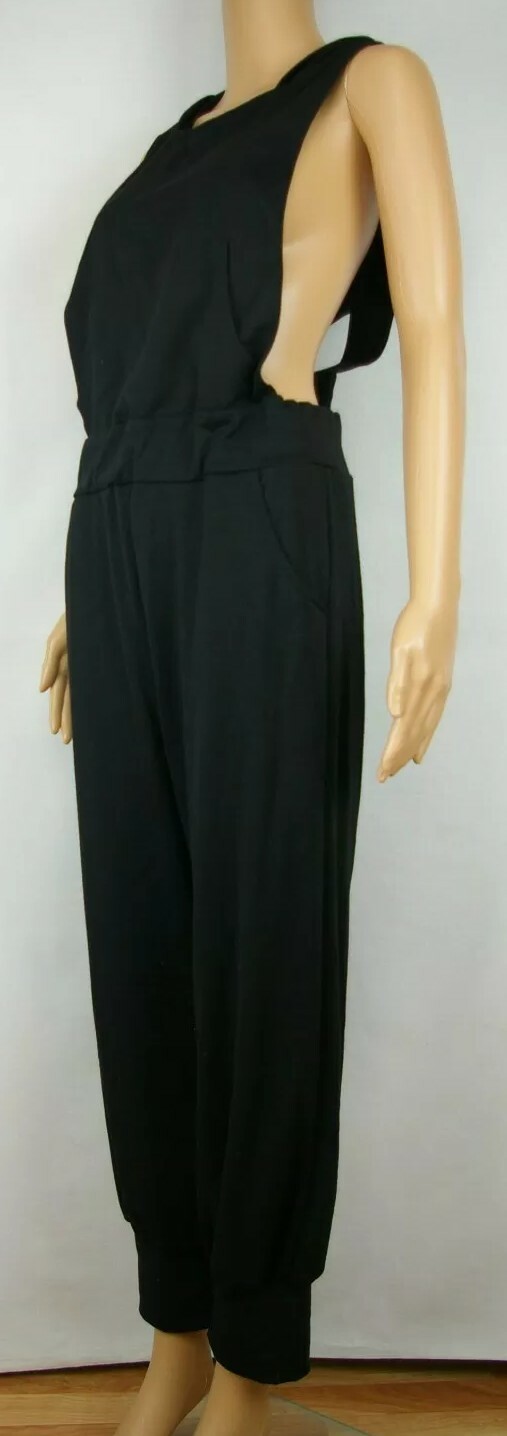 Brian Freidman Solid Black Hooded Pants Overall D… - image 2