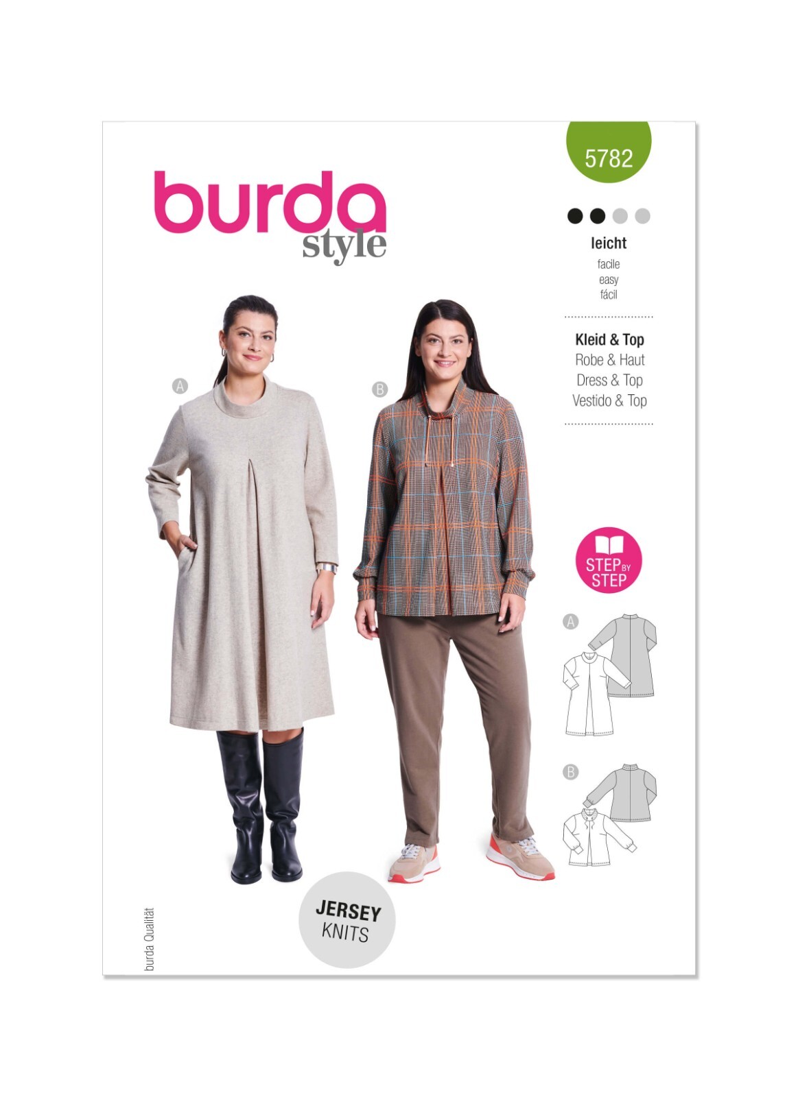 Burda Easy SEWING PATTERN 5782 Plus Size Dress & Top Sizes 18-28 Free Postage