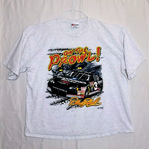 Vintage 90s Chase Authentics Dale Earnhardt On The Prowl Nascar T-Shirt Size 2XL