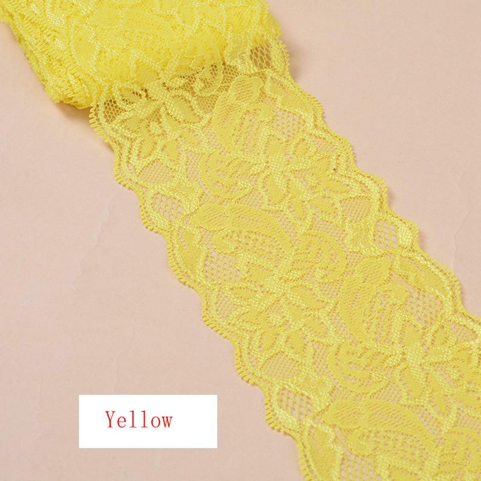 BENECREAT 30 Yards Lace Fabric Stretch Elastic 3.15 Inches Wide Trim Lace For Headbands Garters Wedding Bouquet Making - 30 Colors, 1 Yard Per Color - Foto 12