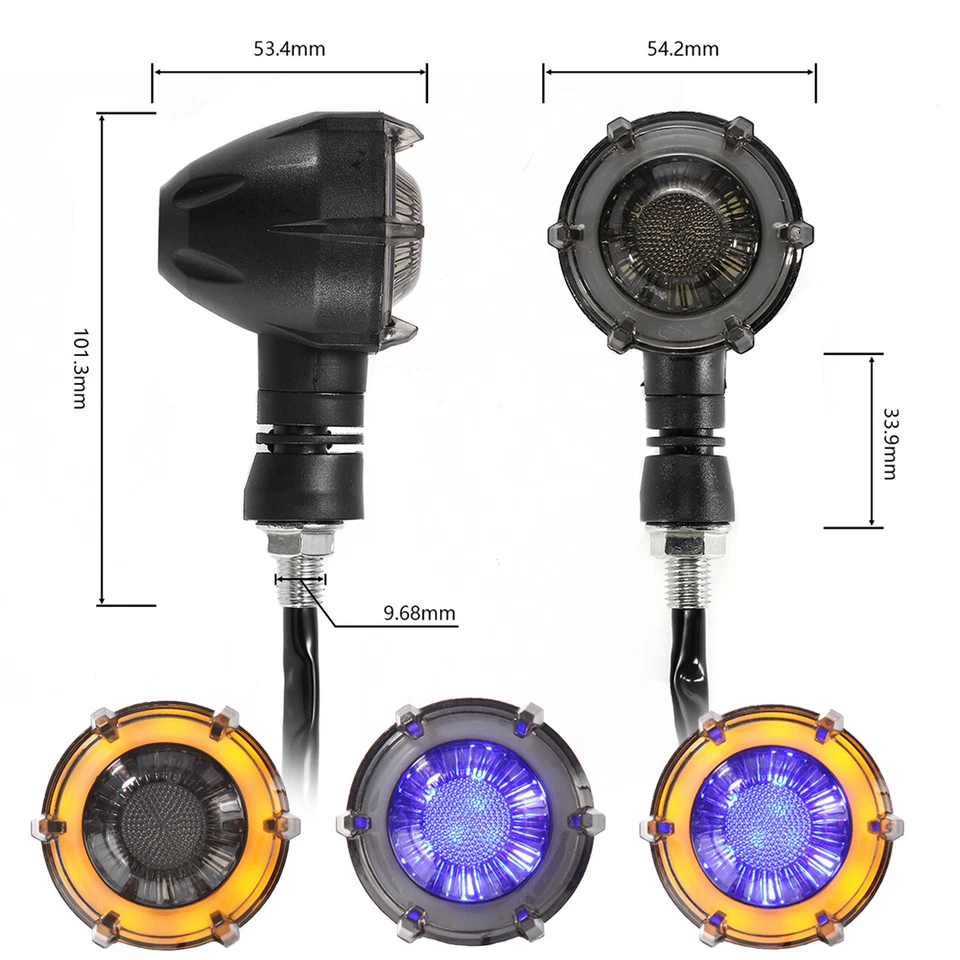 4x Luzes de LED de seta para motocicleta Honda VTX 1300C 1300 VTX1800C 1800N - Imagem 2 de 4