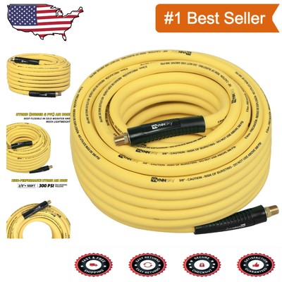 Flexible Hybrid Air Hose 3/8'' x 100ft - UV, Oil Resistant, for Extreme Weather
