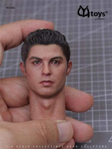 Figura de acción 1/6 hombre cabeza masculina hágalo usted mismo soldado modelo CR7 jugador de fútbol ajuste 12 pulgadas