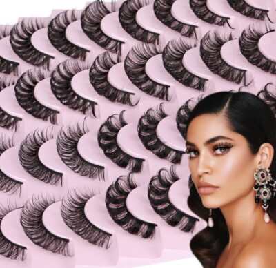Strip Lashes D Curl Fluffy False Eyelashes Natural Cat Eye Lashes Pack 8D Volumen