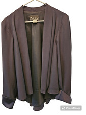 Alex Evenings Black Jacket Open Front Cardigan Medium