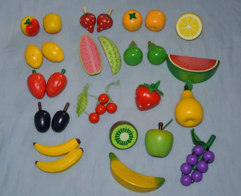 GOKI Holz Obst u.Gemüse Kinderkaufladen,Kinderküche, Sorten auswählbar,