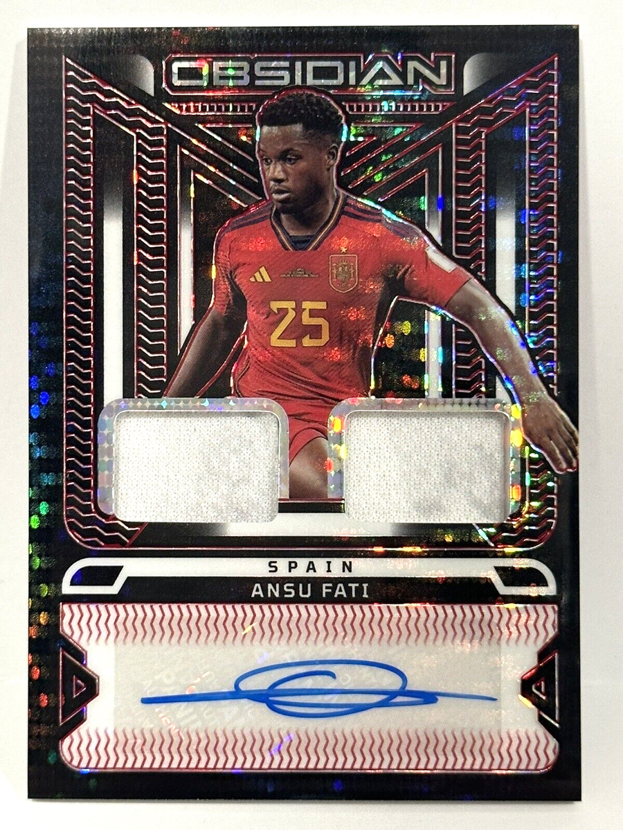 Ausu Fati Autograph Card Panini アンス・ファティ 2022-23 Panini Obsidian FIFA Spain Dual Patch Ansu Fati Autograph