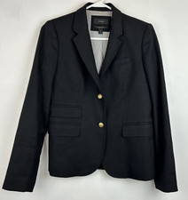 J Crew Blazer Womens 4 Black Schoolboy Gold Buttons Jacket Preppy Academia
