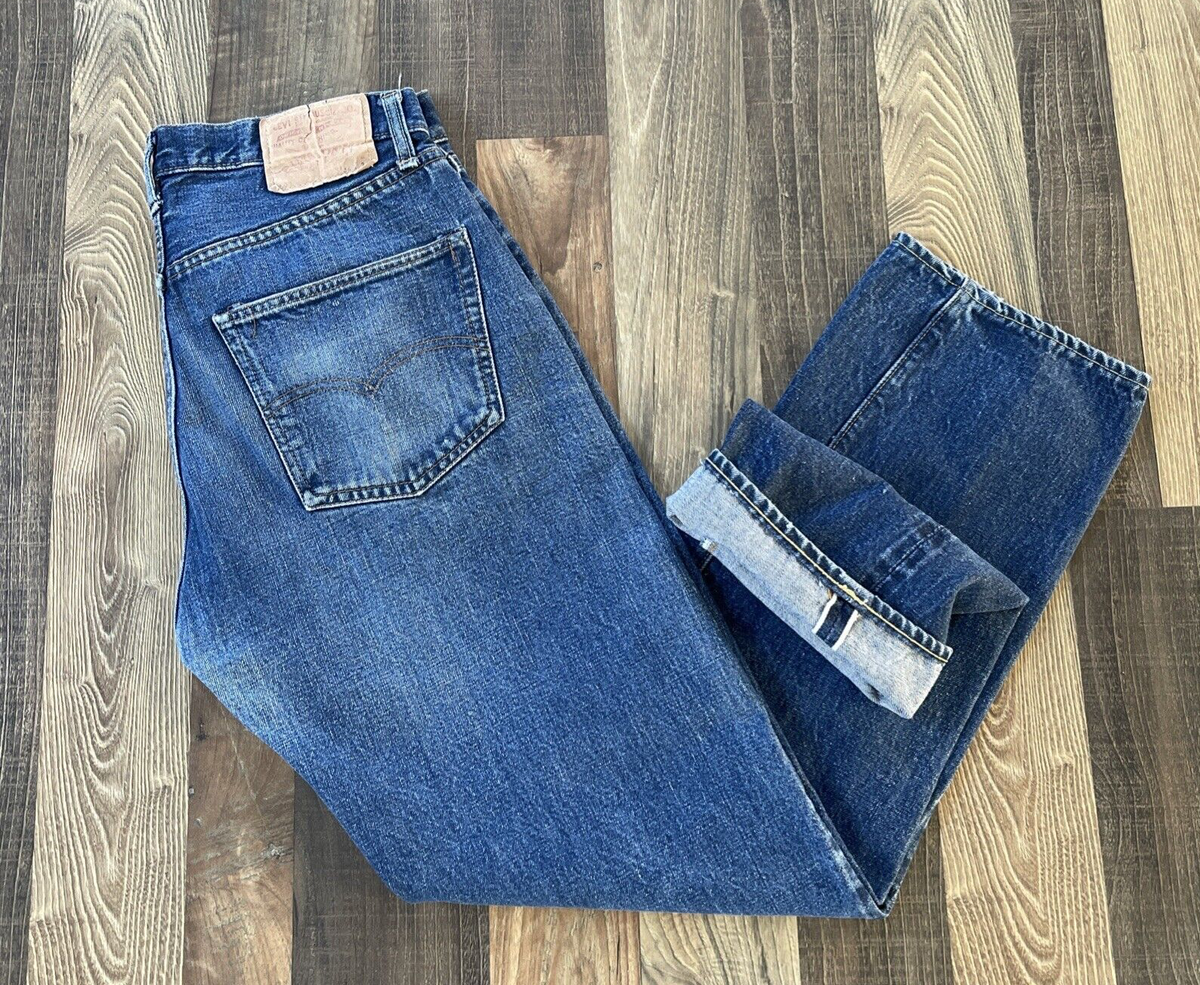 Levi's 501XX Big E Redline Selvedge Blue Indigo Jeans No Red Tab