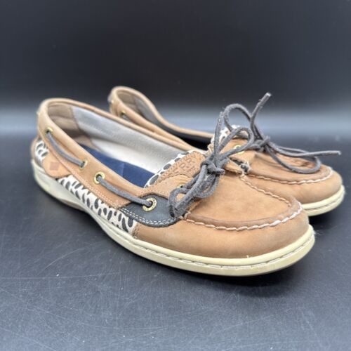 SPERRY TOP-SIDER BOAT SHOES Animal Print Memory Foam Angelfish Women's 8 M