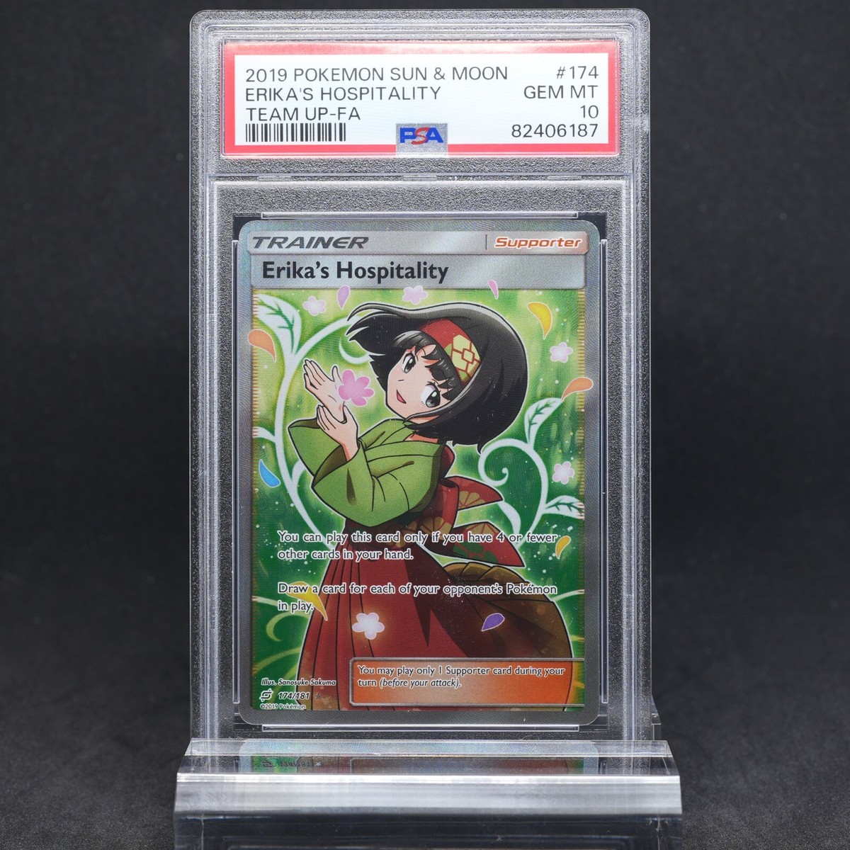 PSA 10 Erika's Hospitality 174/181 Sun Moon Team Up Full Art