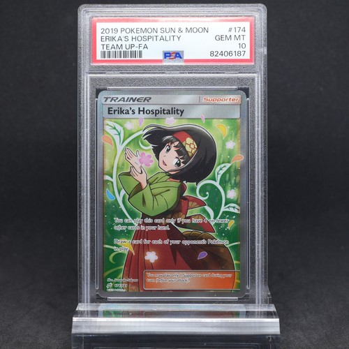 Carte Pokemon JAPONAISE 'Erika's Hospitality' SR PSA10 - Authentifiée - Personnage Erika - Langage Japonais