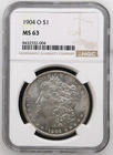 1904-O Morgan silver dollar NGC MS 63