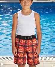 Maui And Son Polyester Boys Orange Camo Board Shorts Size 10 MSRP 42.00