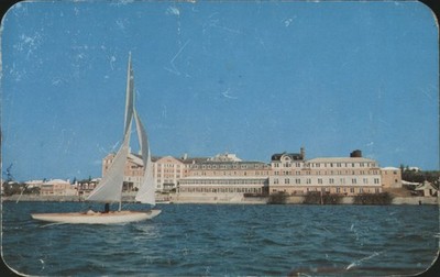 Hamilton, Bermuda Princess Hotel Yacht, Hamilton Harbour, 1955 Original Vintage