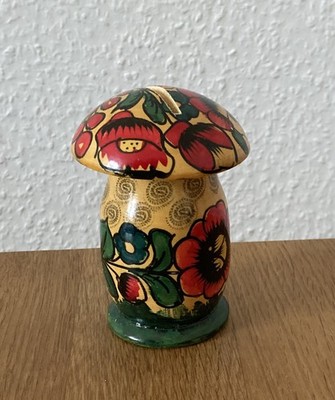 Holz-Spardose!Pilz-Matroschka.Matrjoschka. Babuschka! Einzelne Puppe. Handgemalt