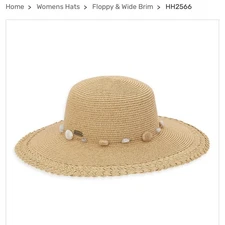 Sun N Sand Paper Braid Floppy Wide Brim Sun Hat Beach Wear Boho Hippy Timeless