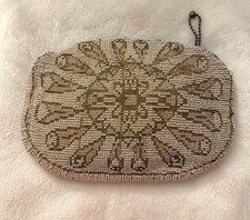 ANTIQUE ART DECO 1920S CZECH GLASS BEADED CLUTCH HANDBAG 8" x 5" GATSBY FLAPPER