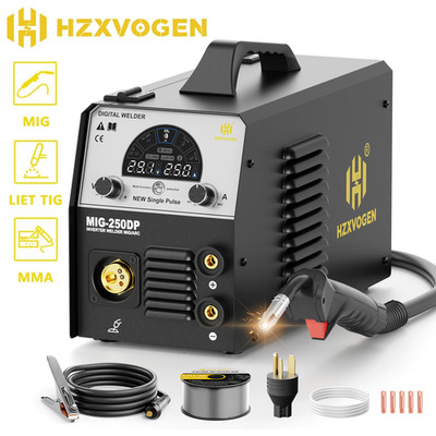 HZXVOGEN MIG Welder  110V/220V MMA TIG Gas/Gasless MIG Inverter Welding Machine