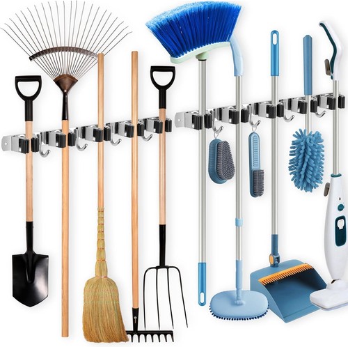 Geräteleiste Besenhalter 2 St Gerätehalterung Wandhalterung Werkzeugleiste Haken