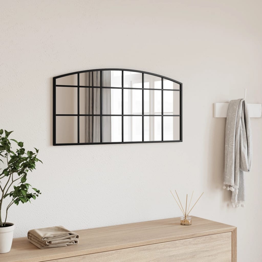 Specchio Design Arco Nero 80x40 vidaXL - Complemento in Ferro Moderno