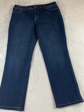 Gloria Vanderbilt Amanda 2.0 womens blue denim dark wash slim leg jeans size 16S