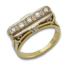 Bicolor Brillant Gold Ring 585 14 Kt Gelbgold Weißgold 0,35 Ct Damen Wert 2100,-