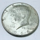 1966 Kennedy Half Dollar 40% Silver, Circulated Coin #7157