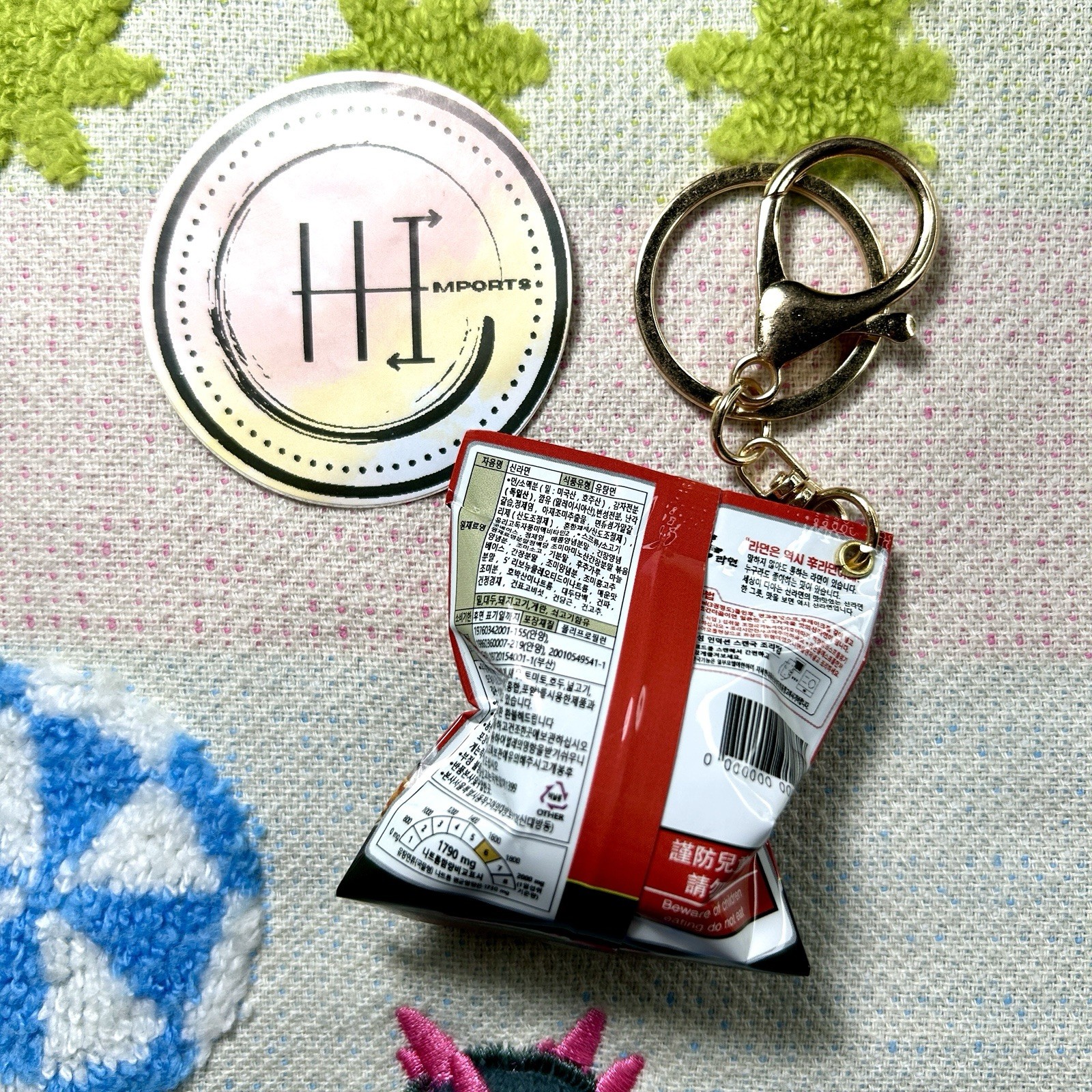 Nongshim Spicy Shin Ramen Keychain Noodle Soup Flavor Pack Spicy Anime Style