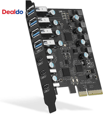 Pcie to USB 3.2 Gen 2 Card with 20 Gbps Bandwidth 7 USB Ports (4 USB Type-A and
