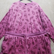 Disney Winnie The Pooh Pink Stretch Velour 2 Piece Pajama Loungewear Set 3XL