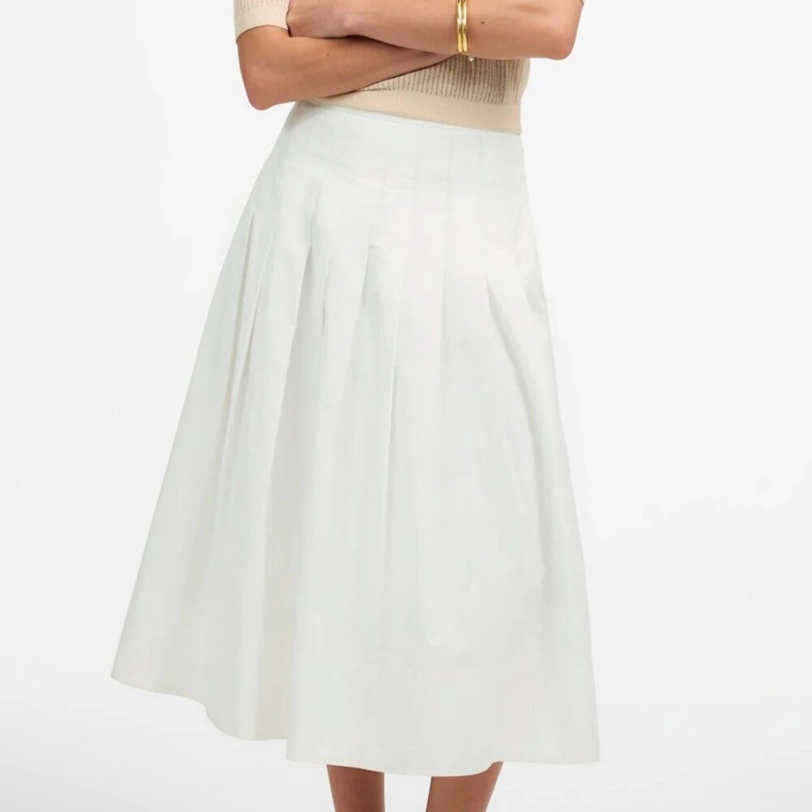 NWT Madewell Gemma Pleated Midi Skirt Cotton Poplin Size 6
Opens in a new window or tab