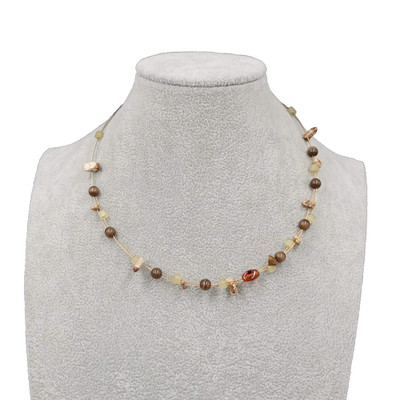 Lia Sophia Necklace Floating Bead Necklace Agate Cats Eye Beads 16''-18''